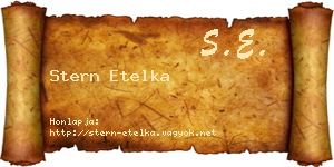 Stern Etelka névjegykártya